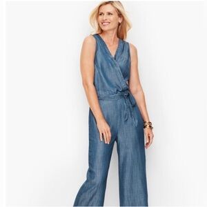 Talbots Size 2 Petite Denim Jumpsuit EUC